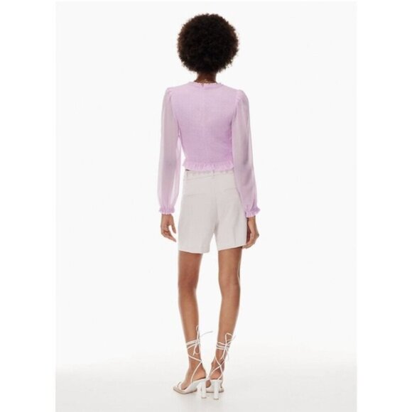 Aritzia Wilfred Tempest Long Sleeve Blouse Orchid Petal Purple Size Medium - Picture 3 of 7